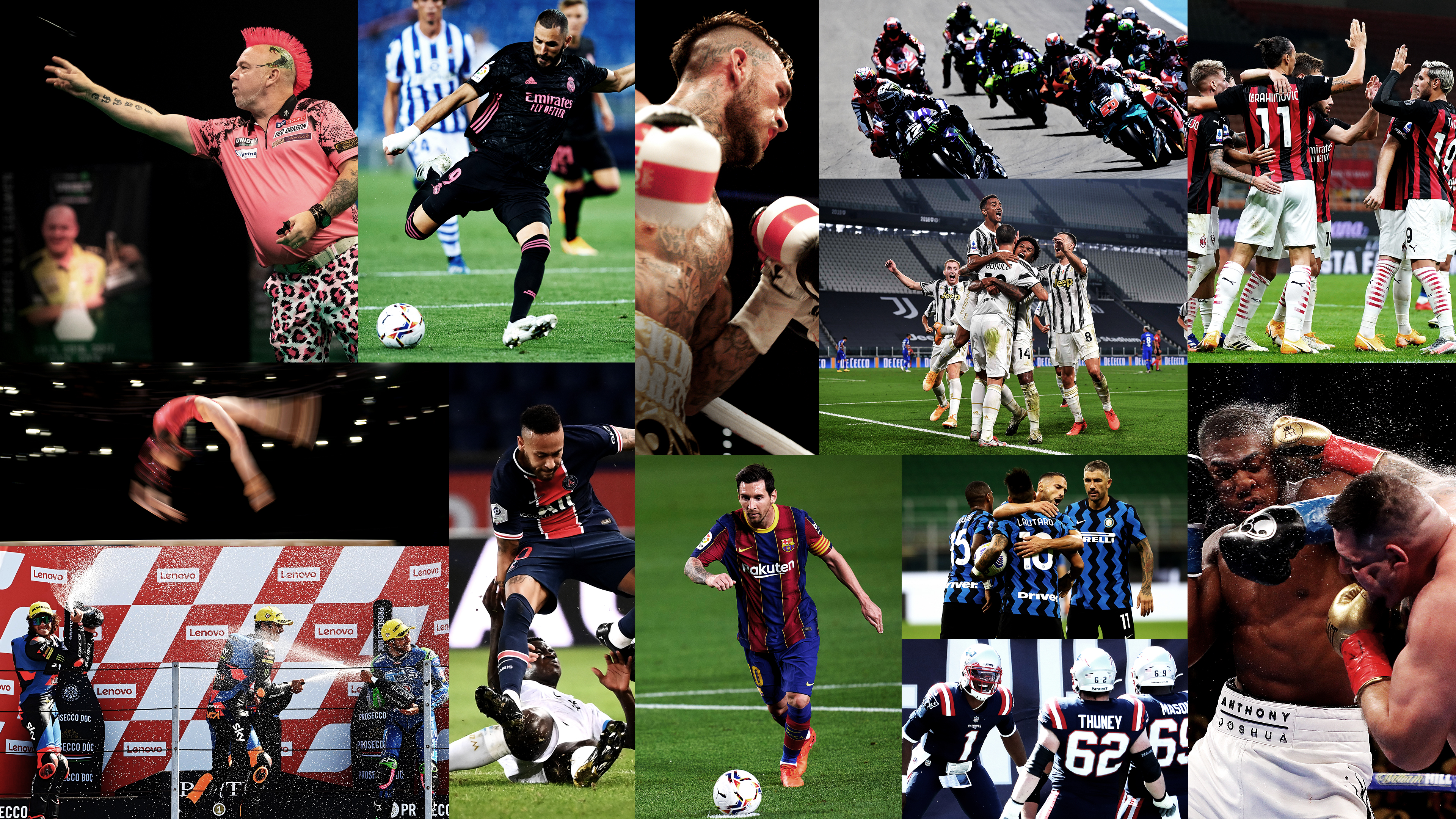 Grid showing sports played in multiple leagues